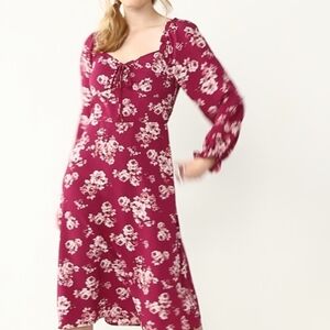 Lily Rose White and Burgundy Ruffled Sundress